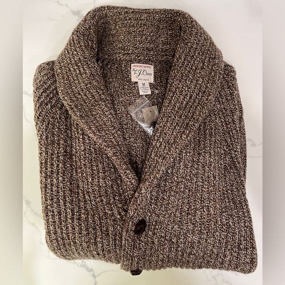 J.CREW MEN’S RUGGED MERINO WOOL-BLEND CARDIGAN SWEATER, SIZE M, NWT. - Picture 12 of 12
